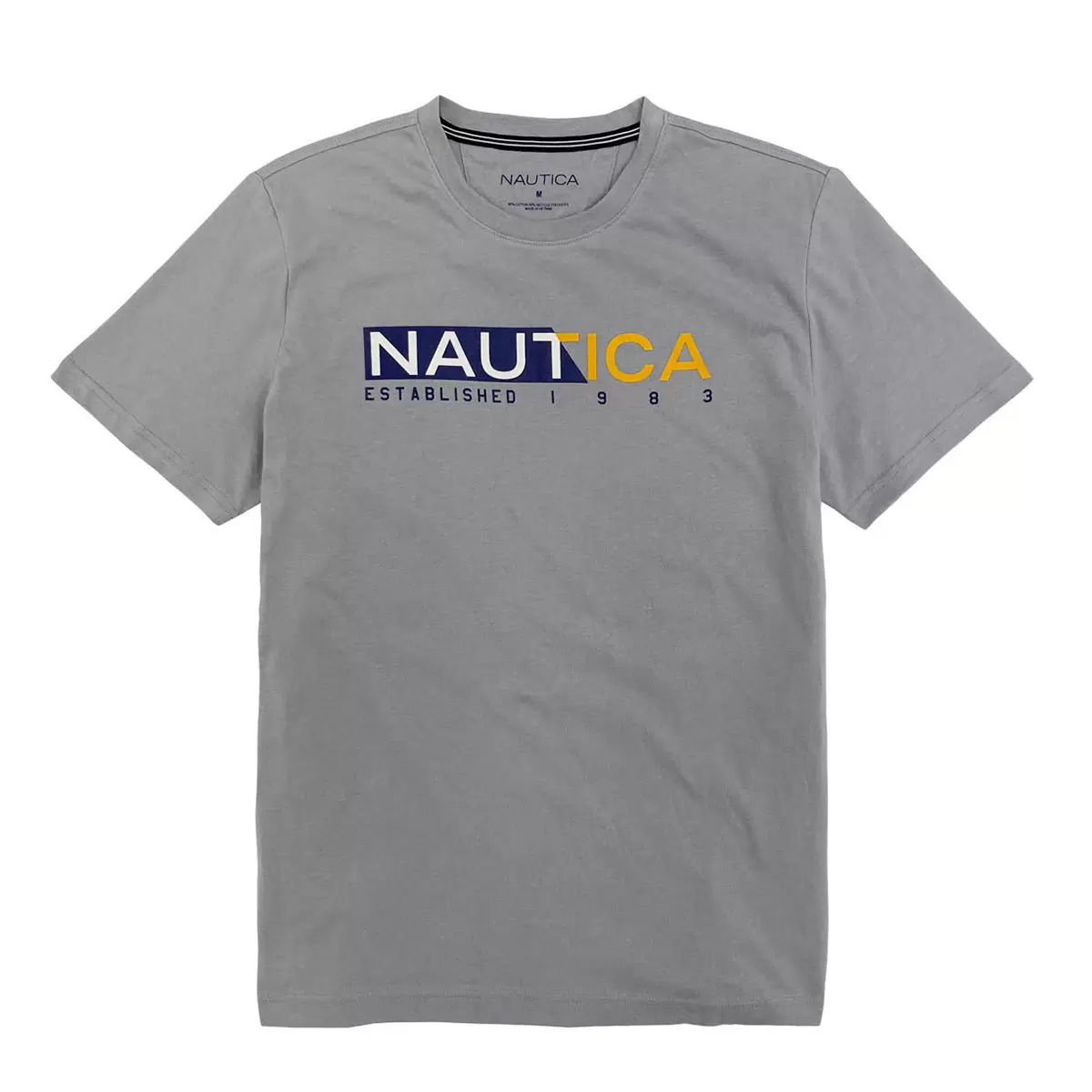 Nautica 男短袖印花上衣 灰 S