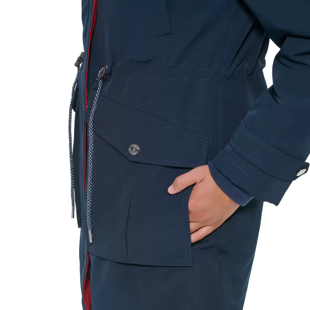 Tommy Hilfiger 女長版連帽外套 深藍 S