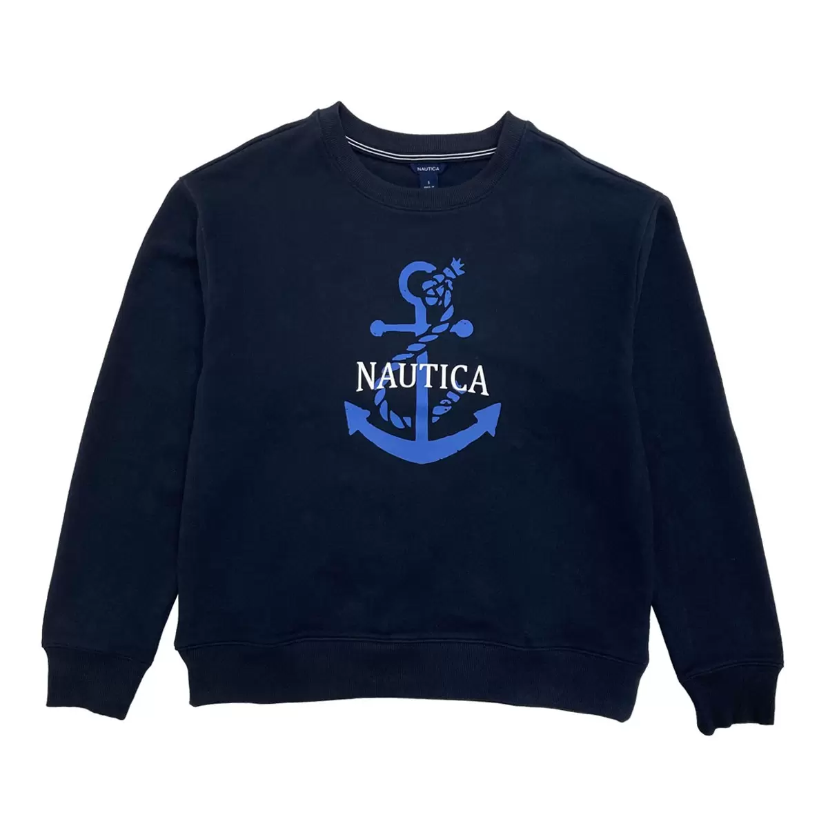 Nautica 女圓領長袖上衣 深藍 L