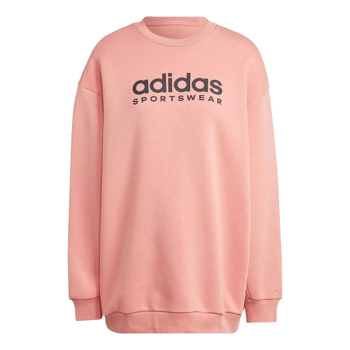 Adidas 女長袖休閒長版上衣 粉紅