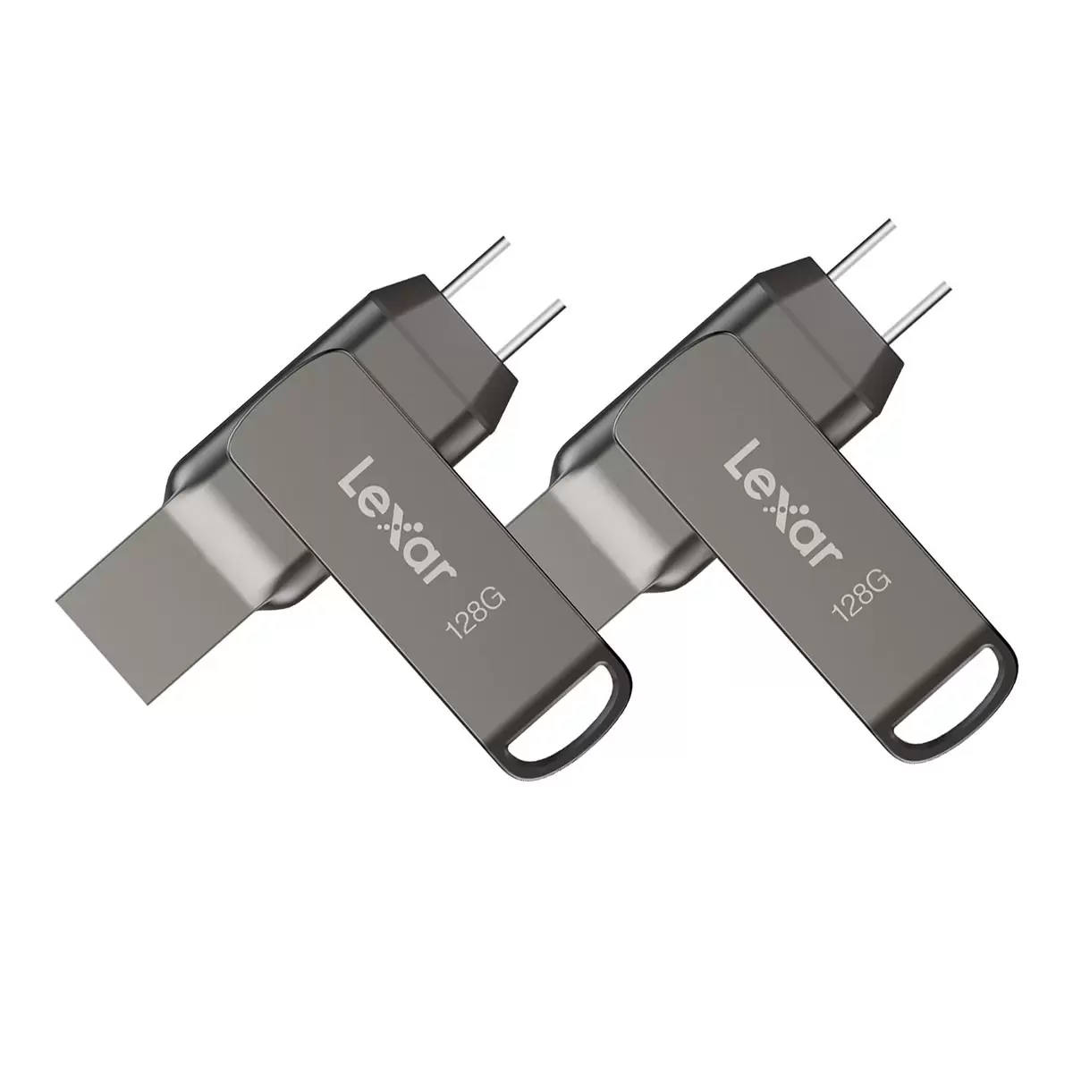 Lexar 雷克沙 JumpDrive Dual Drive D400 USB 3.1 Type-C / Type-A 128GB 雙接口隨身碟 2入組
