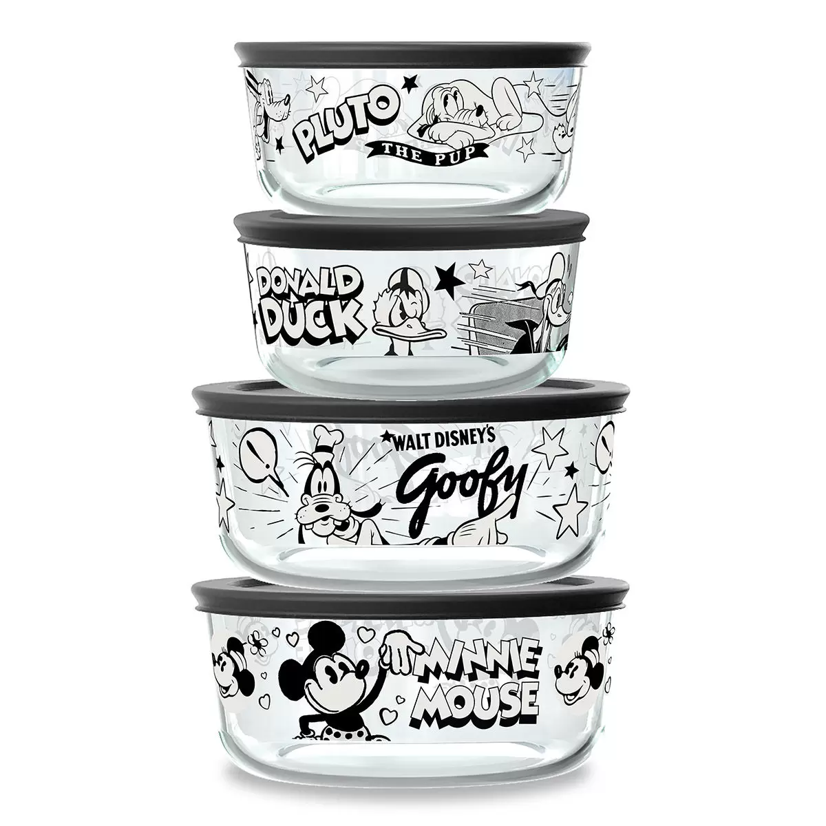 Pyrex Disney 玻璃保鮮盒含蓋8件組 黑色