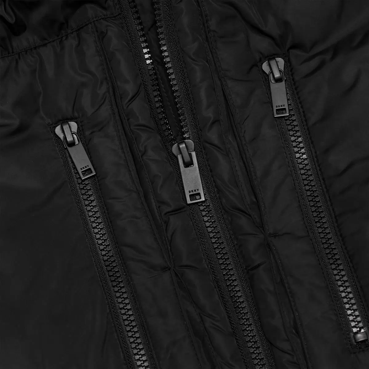 DKNY 男長版連帽外套 黑 M