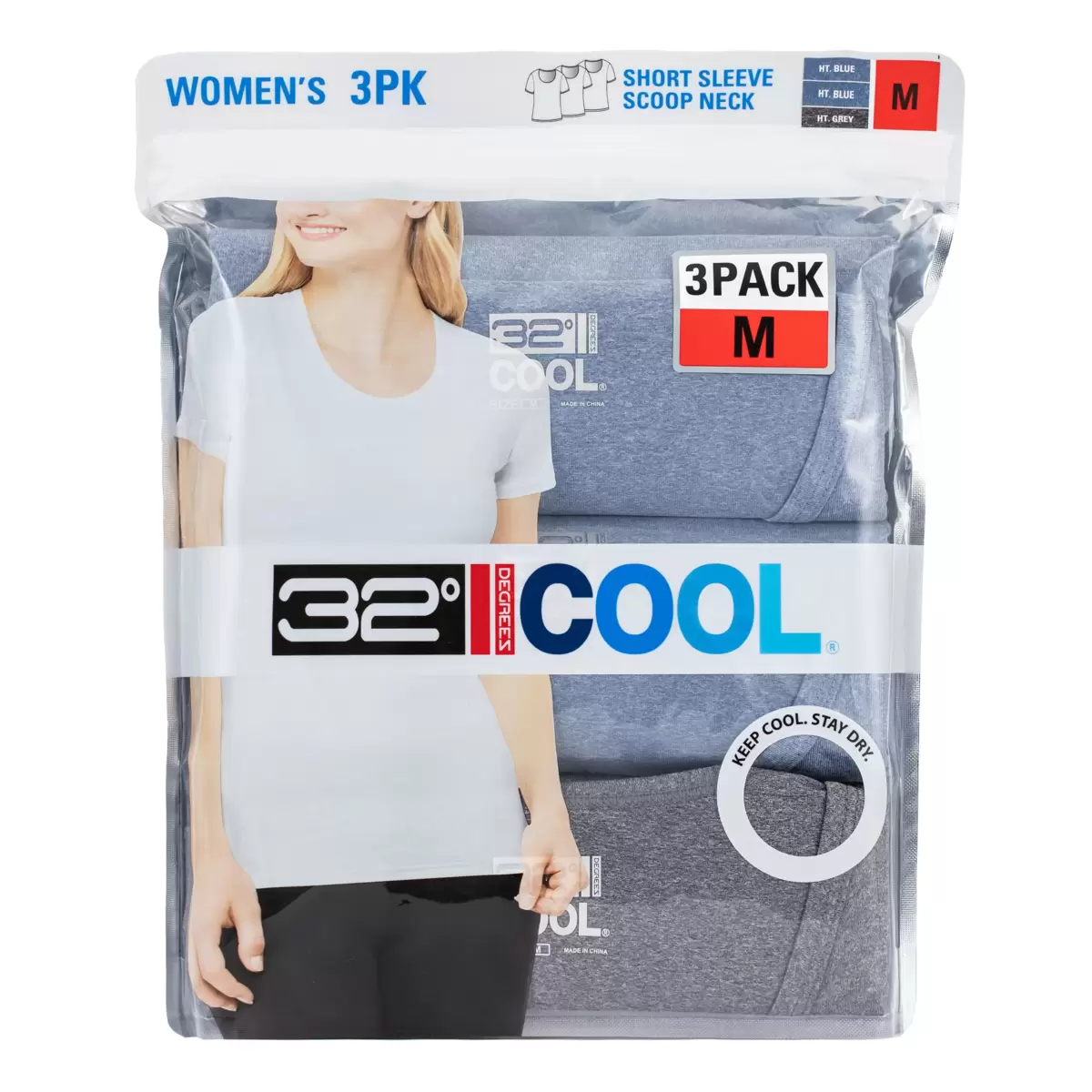 32 Degrees 女短袖涼感T恤3入組
