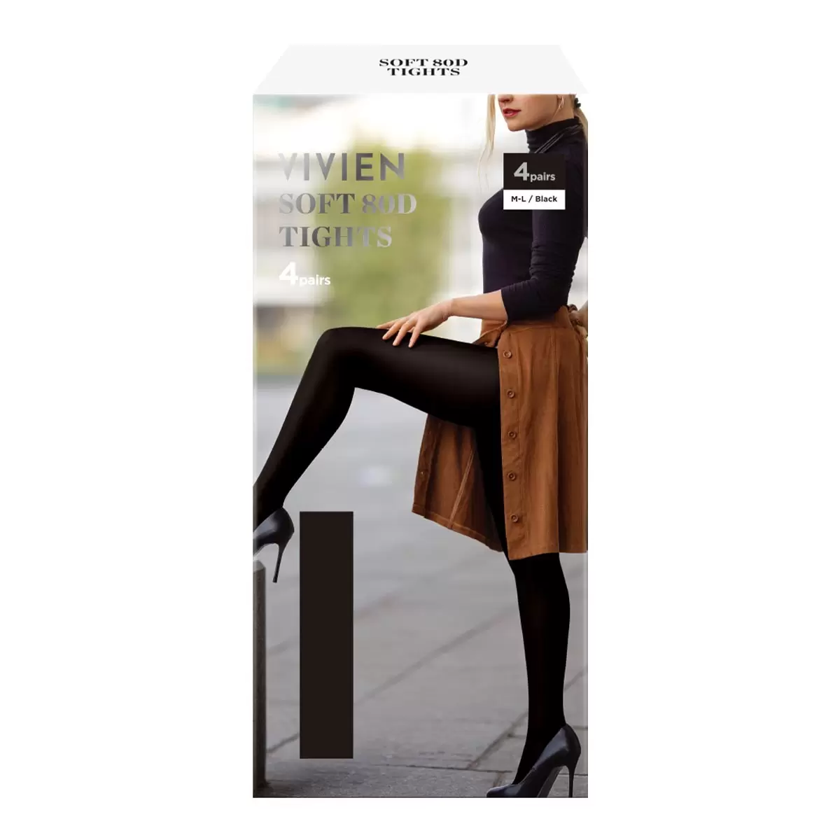 Vivien 女韓版彈性褲襪80丹 四入組