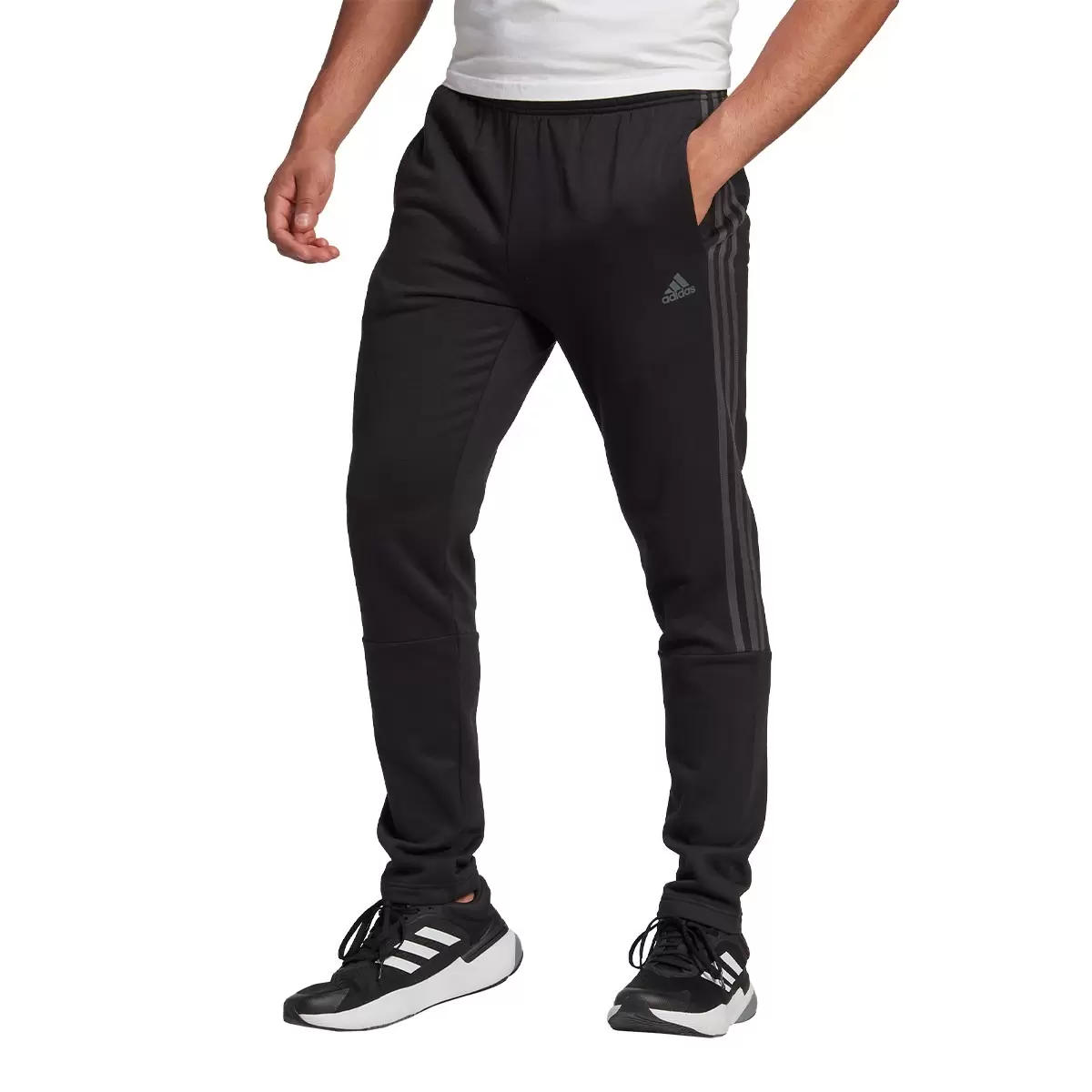 Adidas 男刷毛長褲 黑 L