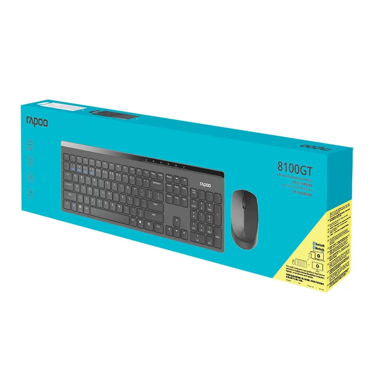 Rapoo 8100GT 多模式無線鍵鼠套裝組 10入 黑