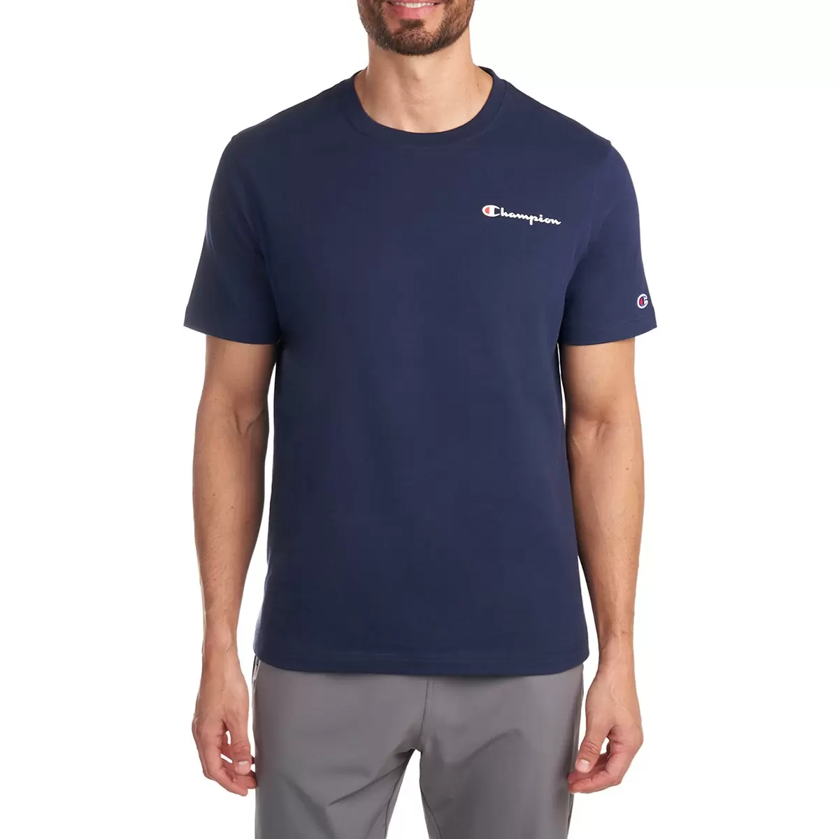 Champion 男短袖上衣 深藍 XL