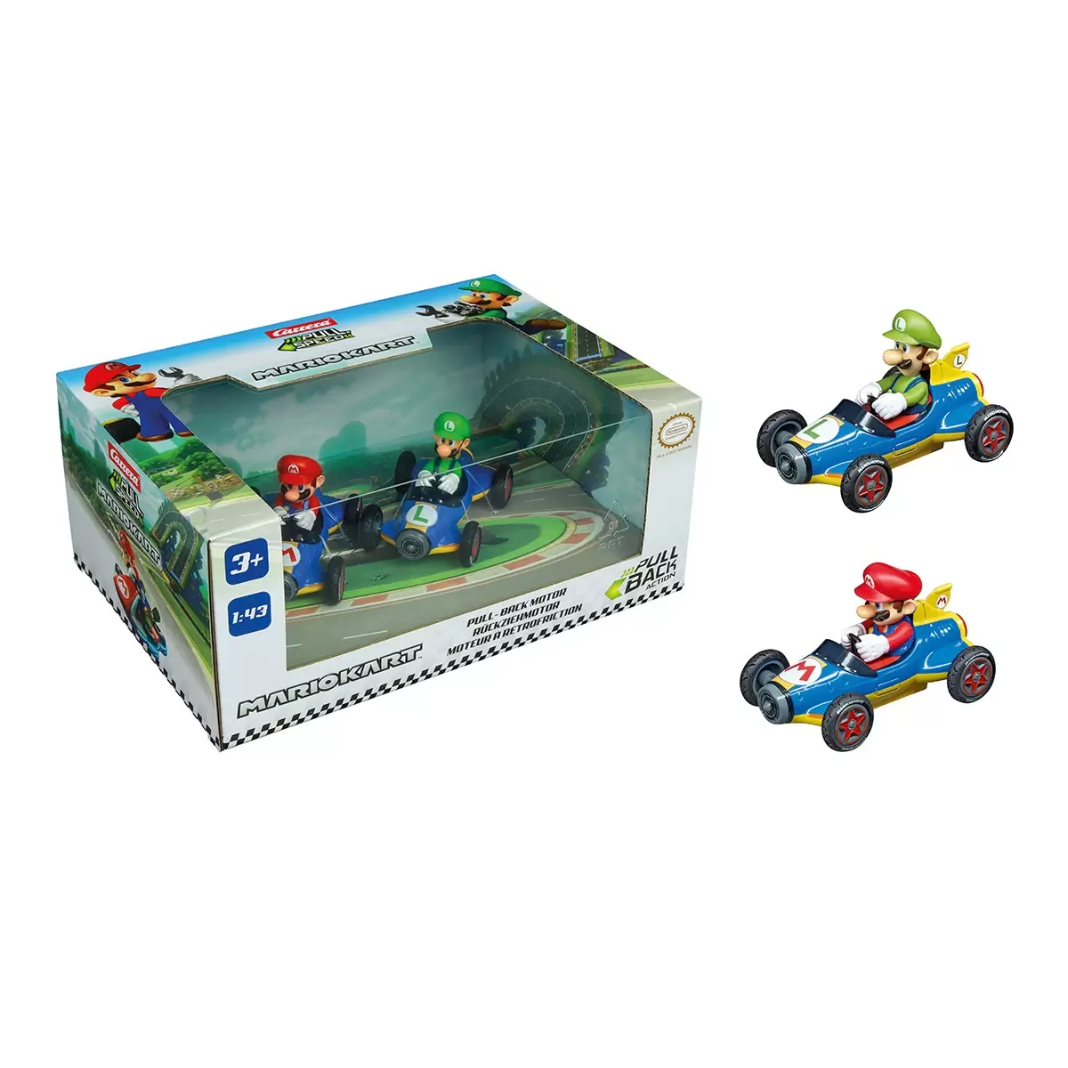 Carrera Mario Kart 1:43 馬赫8迴力車 2入組 / 3歲以上 - 1