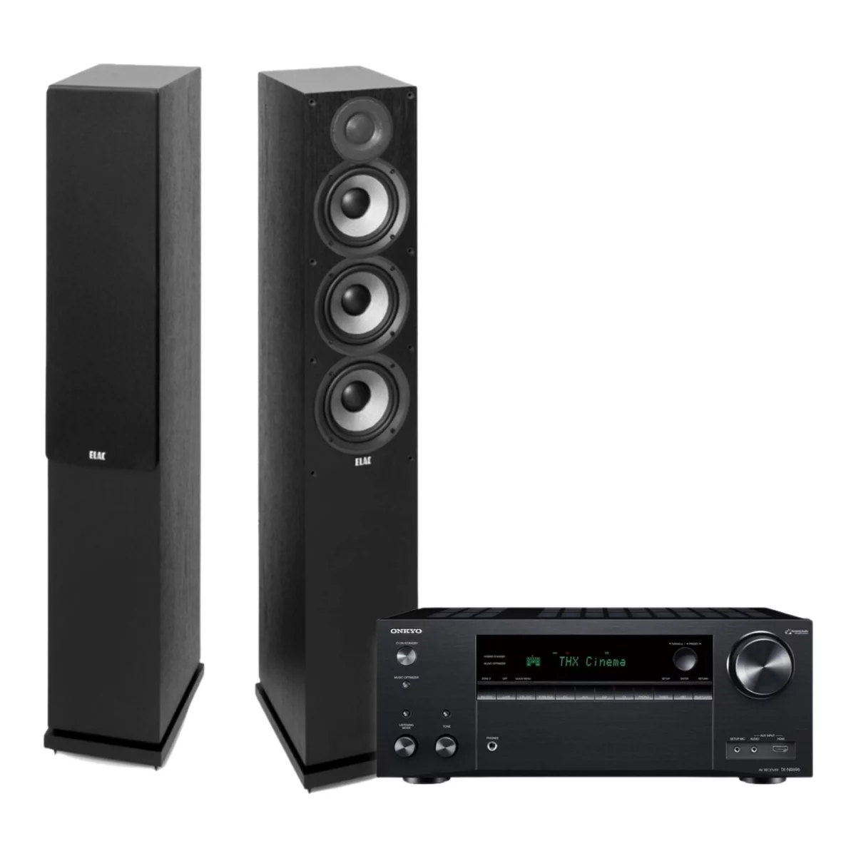 ONKYO ELAC 兩聲道立體組合 TXNR696+DF52+D1C1018 Excellence 喇叭線6M