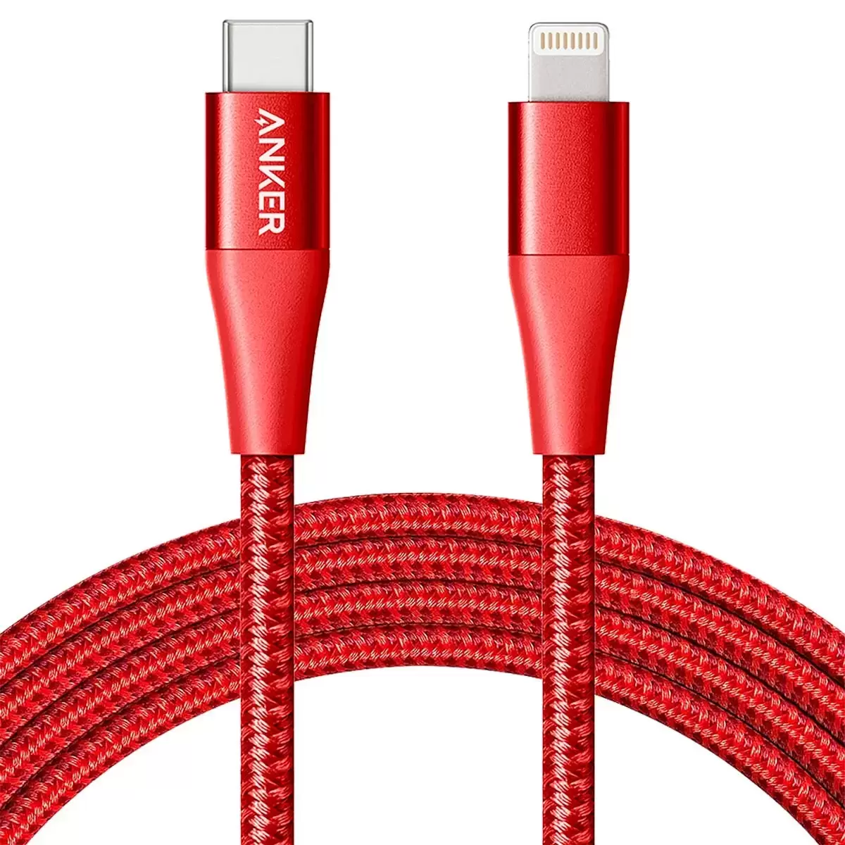 Anker MFi 認證 Lightning to Type-C 編織充電傳輸線 2入組 (180公分 + 90公分) 紅