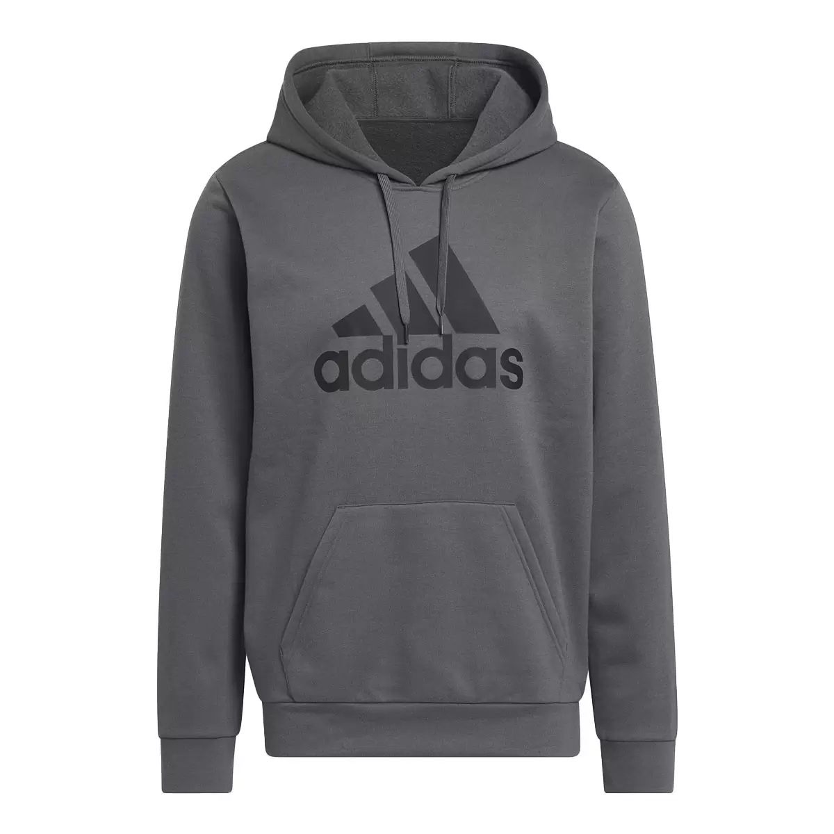 Adidas 男刷毛連帽長袖上衣 灰 XL