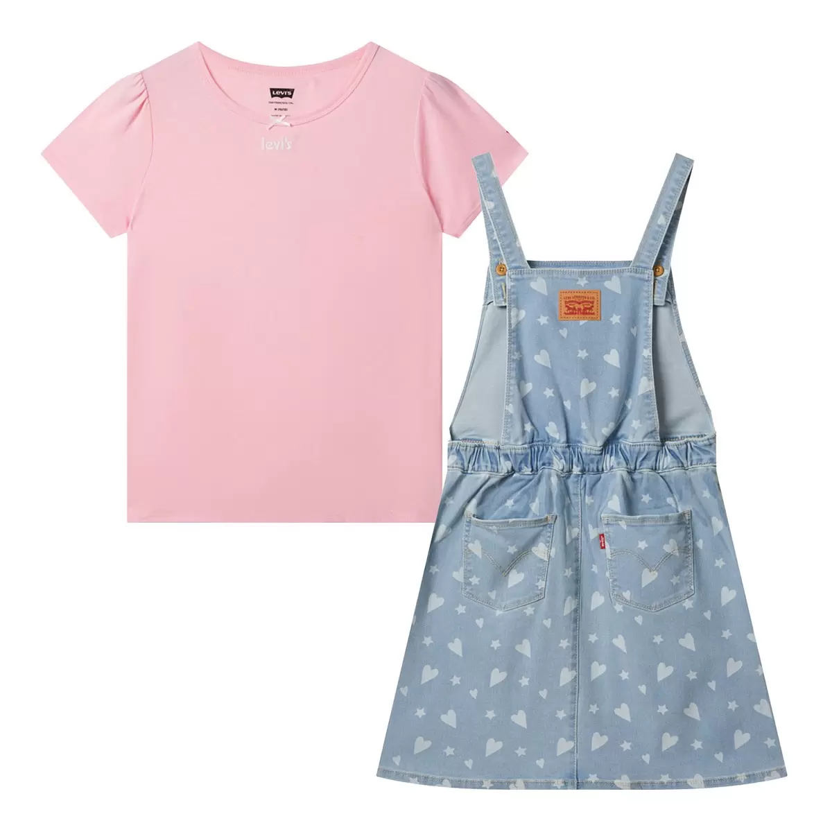 Levi's 女童短袖上衣吊帶套組