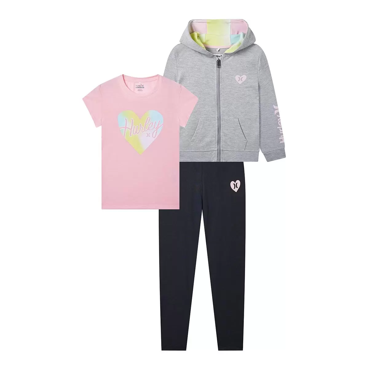 Hurley 女童服飾三件組 粉紅 8T