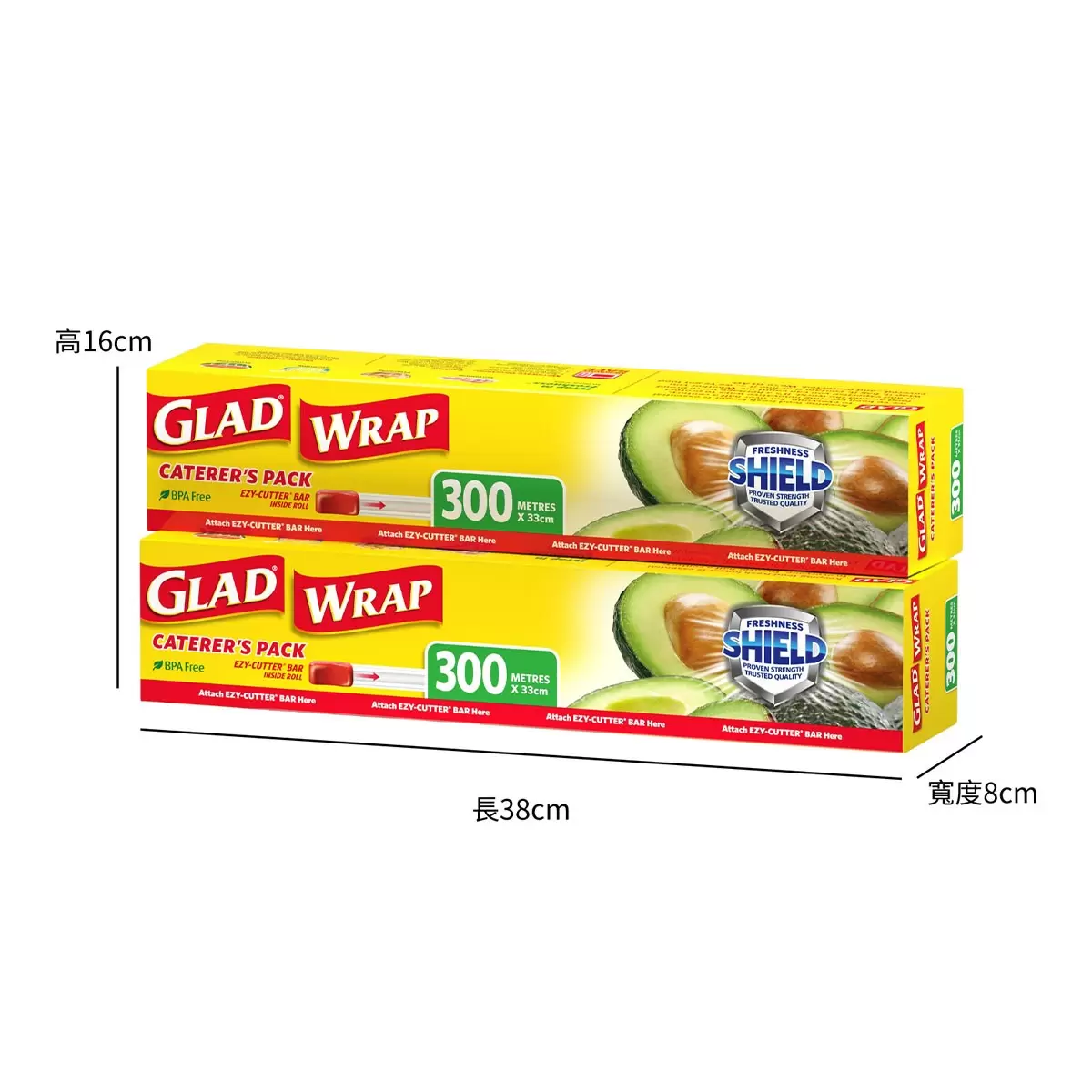 Glad PE 保鮮膜 300公尺 X 33公分 X 2入