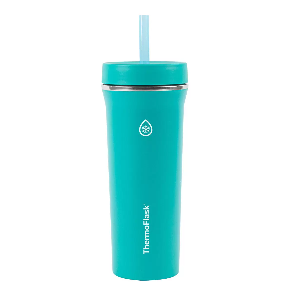 ThermoFlask 不鏽鋼吸管隨行杯 950毫升 X 2件組 黑 + 綠