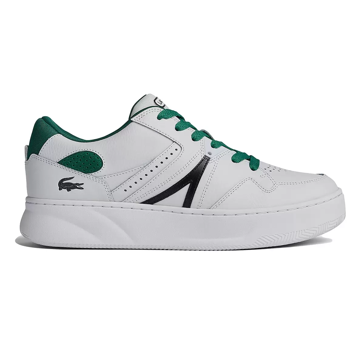 Lacoste 男皮革運動鞋 白綠 UK 6.5
