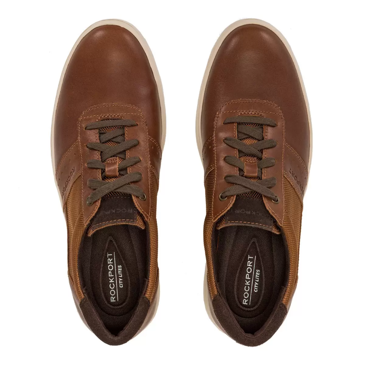 Rockport 男皮革休閒鞋 咖啡
