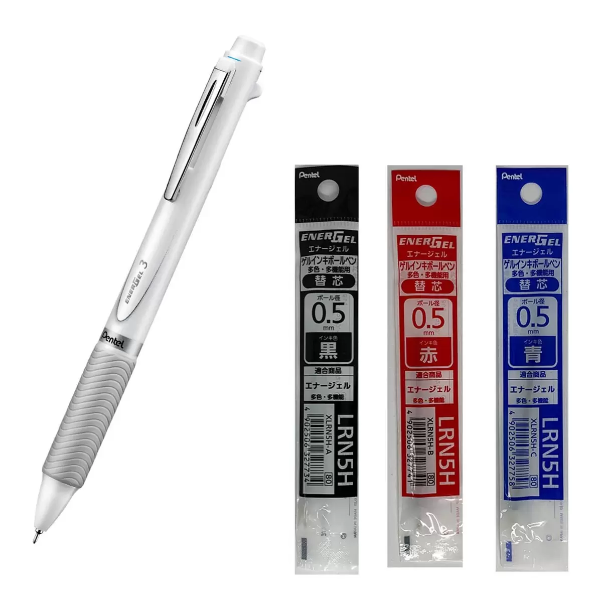 Pentel 極速三色筆 + 10芯 白桿