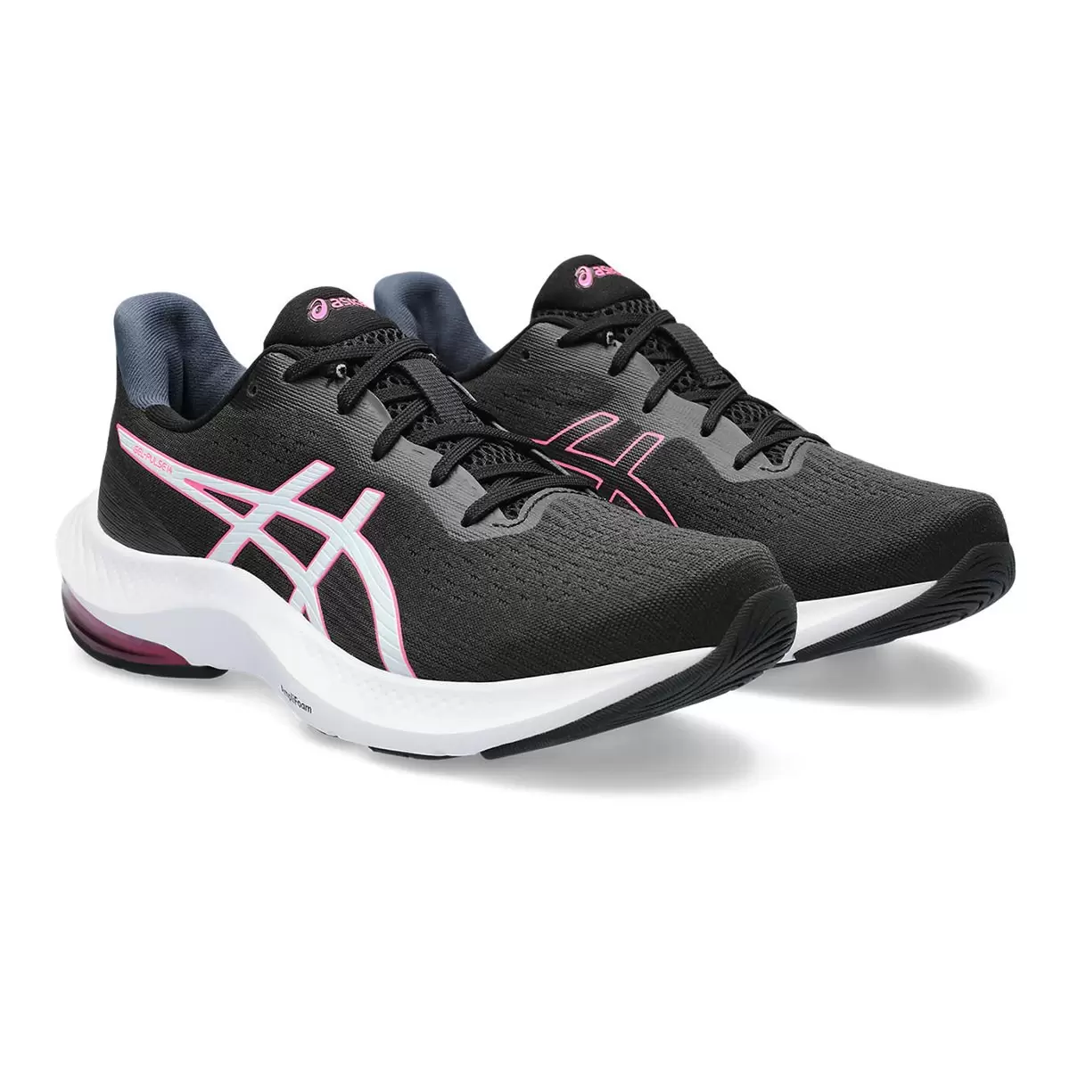 Asics 女慢跑鞋 黑粉 26公分