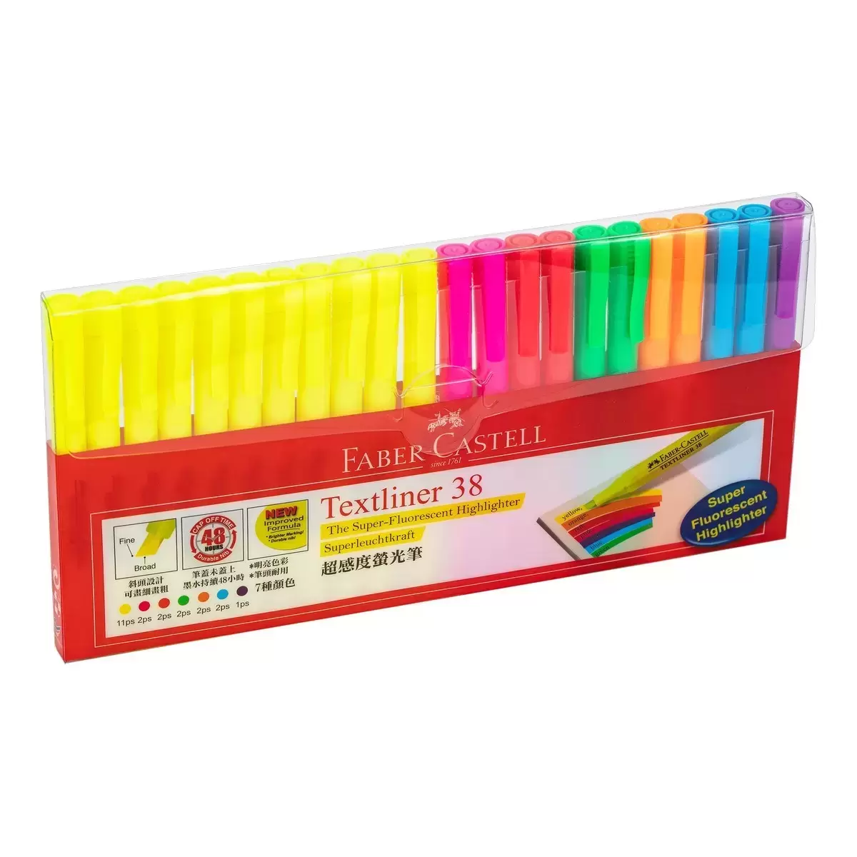 Faber-Castell 輝柏 Textline系列螢光筆 22入