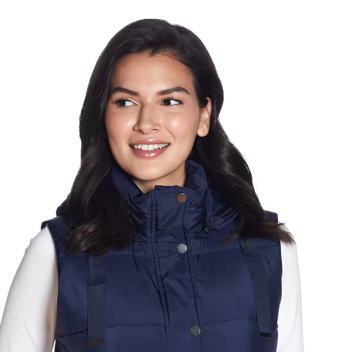 Weatherproof 女長版連帽背心 深藍 M