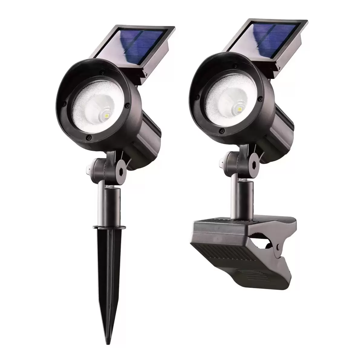 LED 太陽能兩用夾射燈 2入組