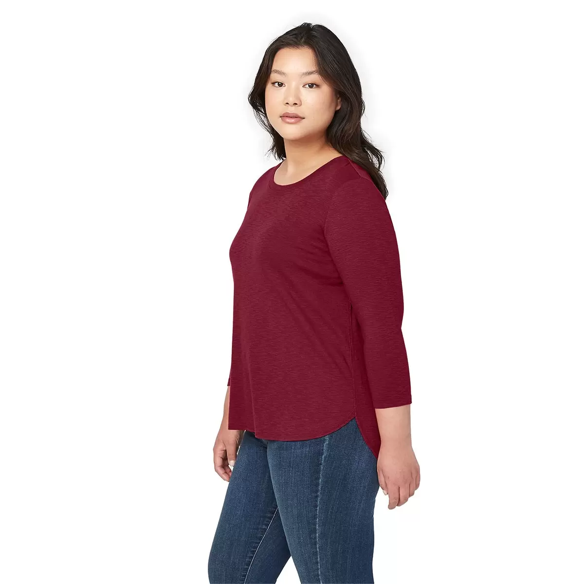 Kirkland Signature 科克蘭 女純棉七分袖圓領上衣 紅 S