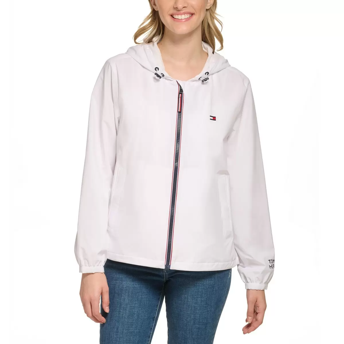 Tommy Hilfiger 女防風連帽外套 白 S
