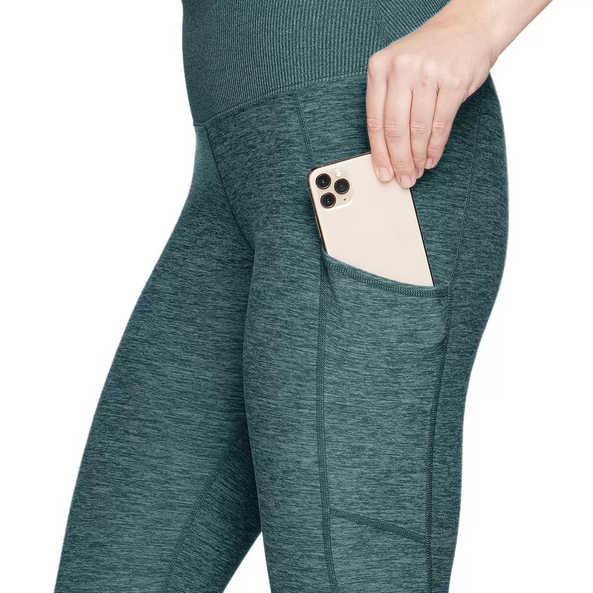Kirkland Signature 科克蘭 女緊身七分褲 綠 M