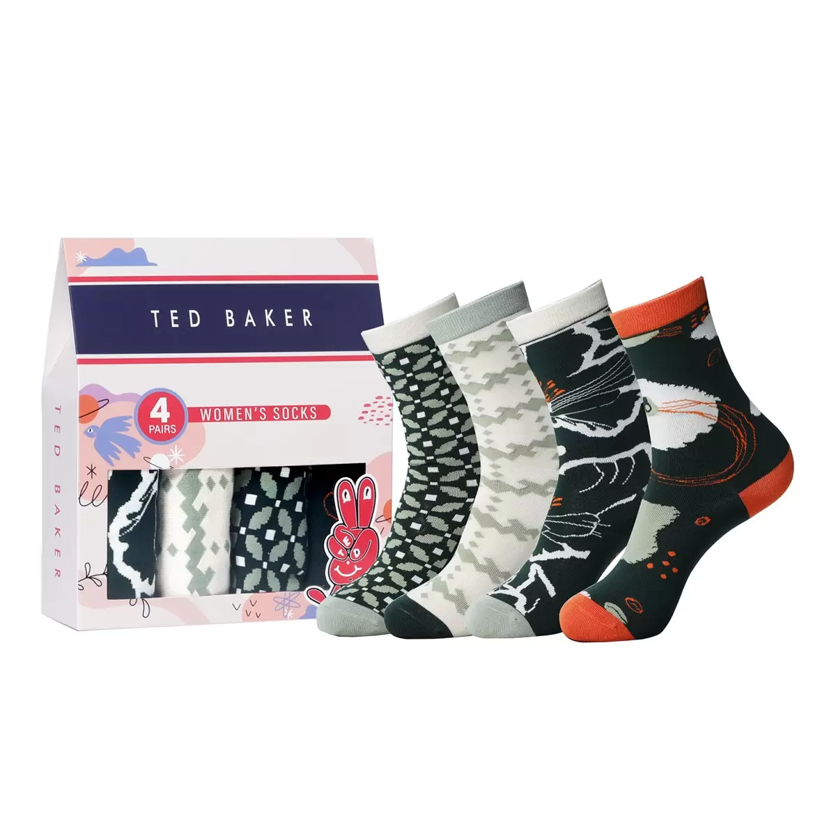 Ted Baker 女中筒襪四入組 - 1