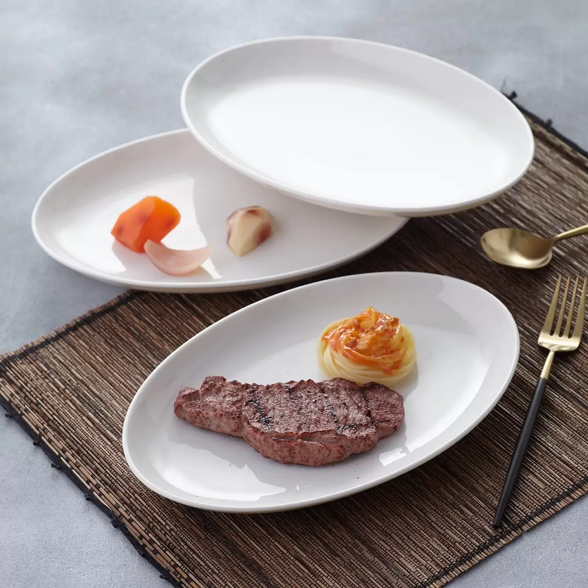 陸升瓷器 Oriental 系列瓷器 橢圓盤27.5公分 4入組