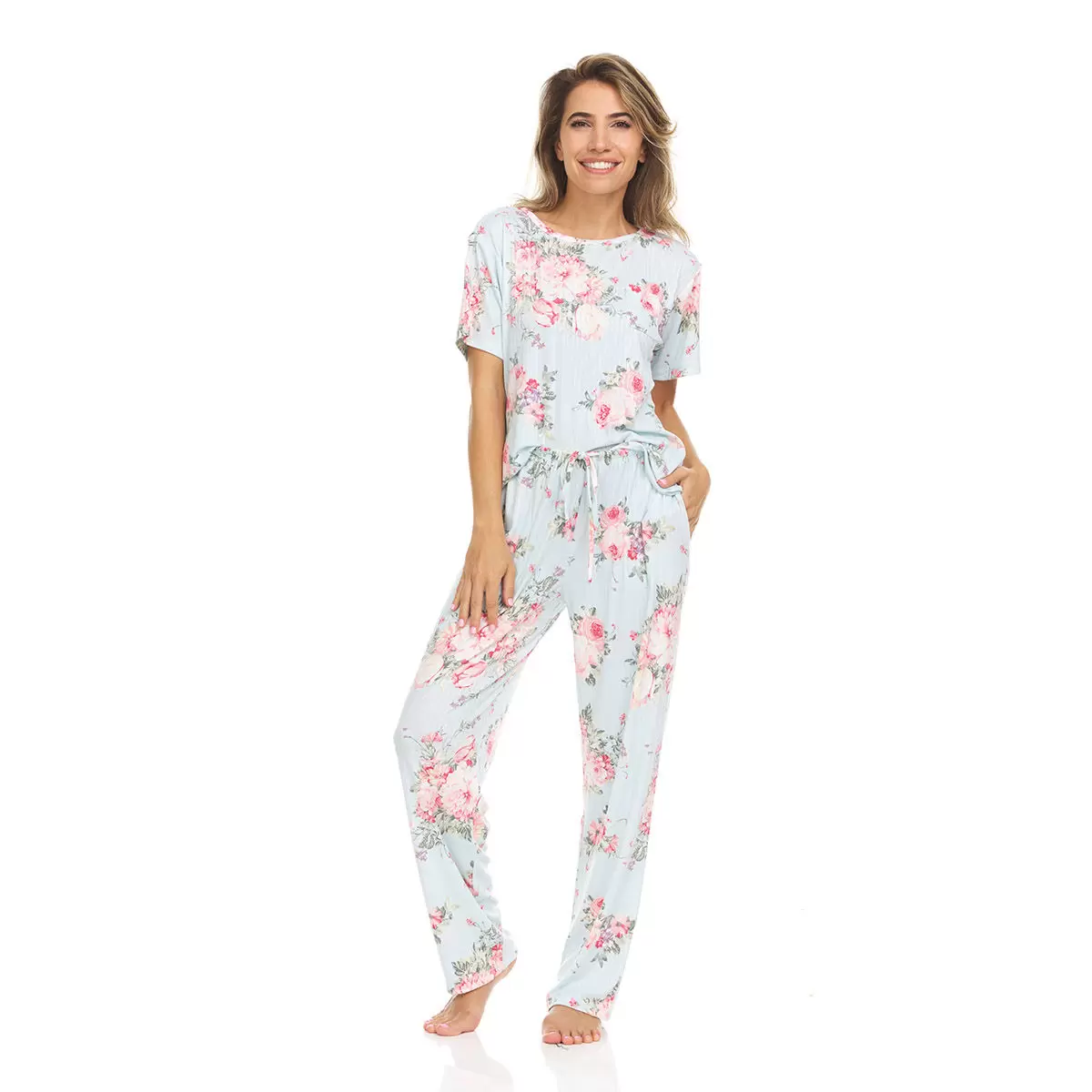 Flora Nikrooz 女短袖睡衣套組 藍 M