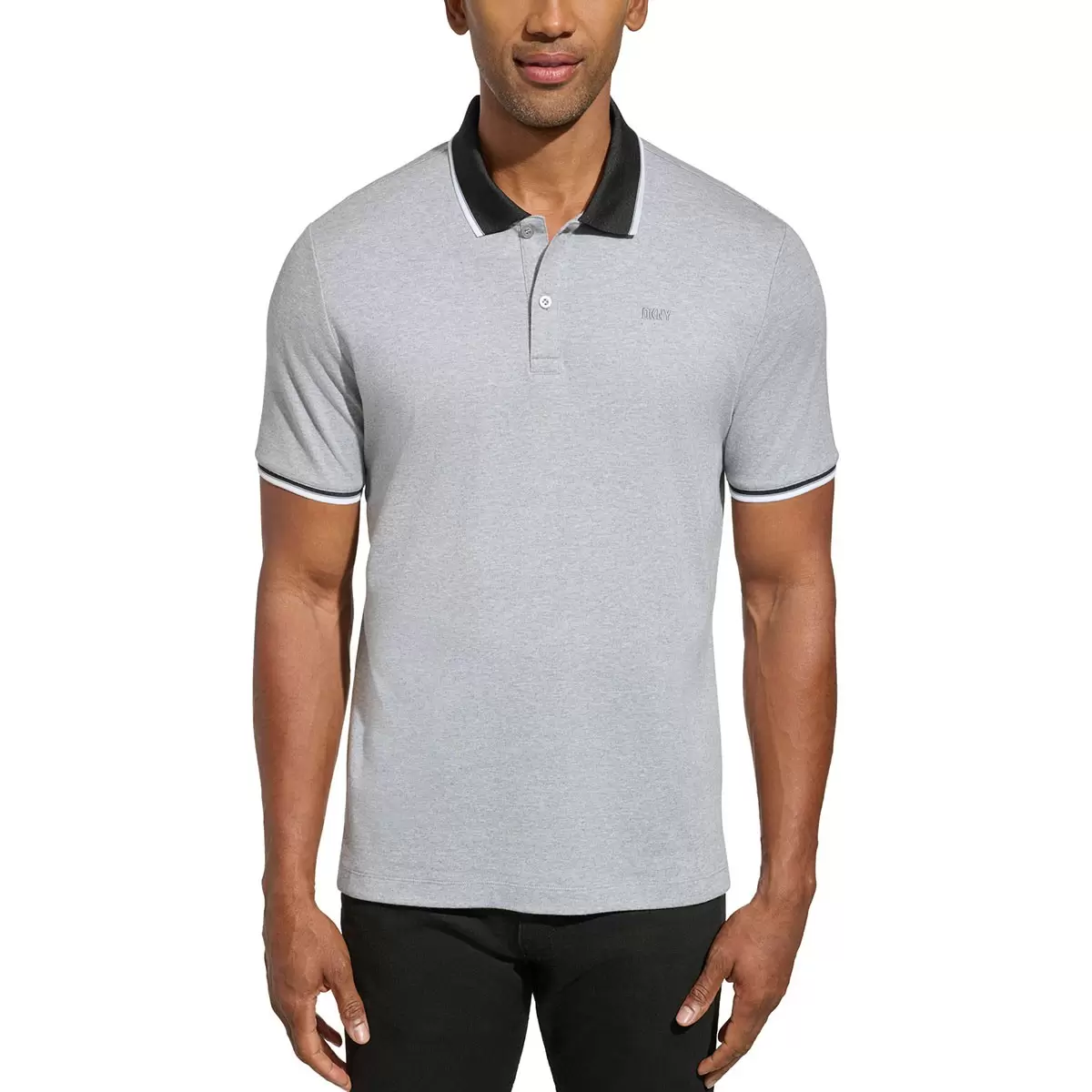 DKNY 男短袖Polo衫 灰 XL