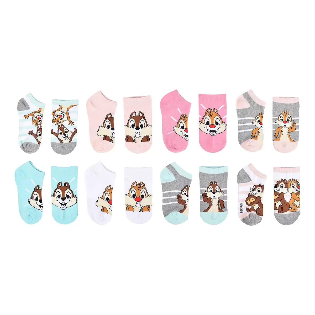 卡通人物兒童襪子八雙組 Chip 'n' Dale 8/9.5