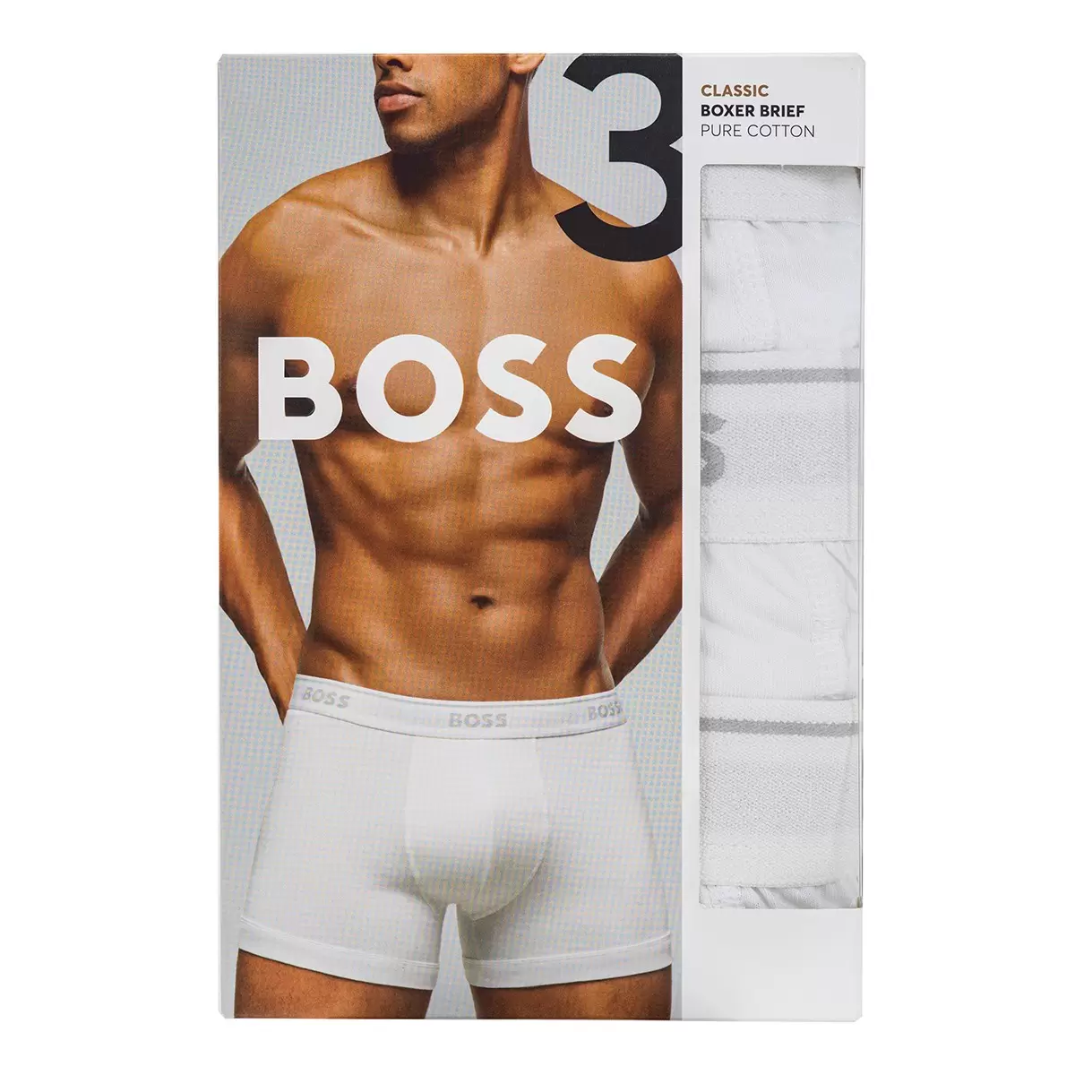 Hugo Boss 男四角內褲三入組 白 XL