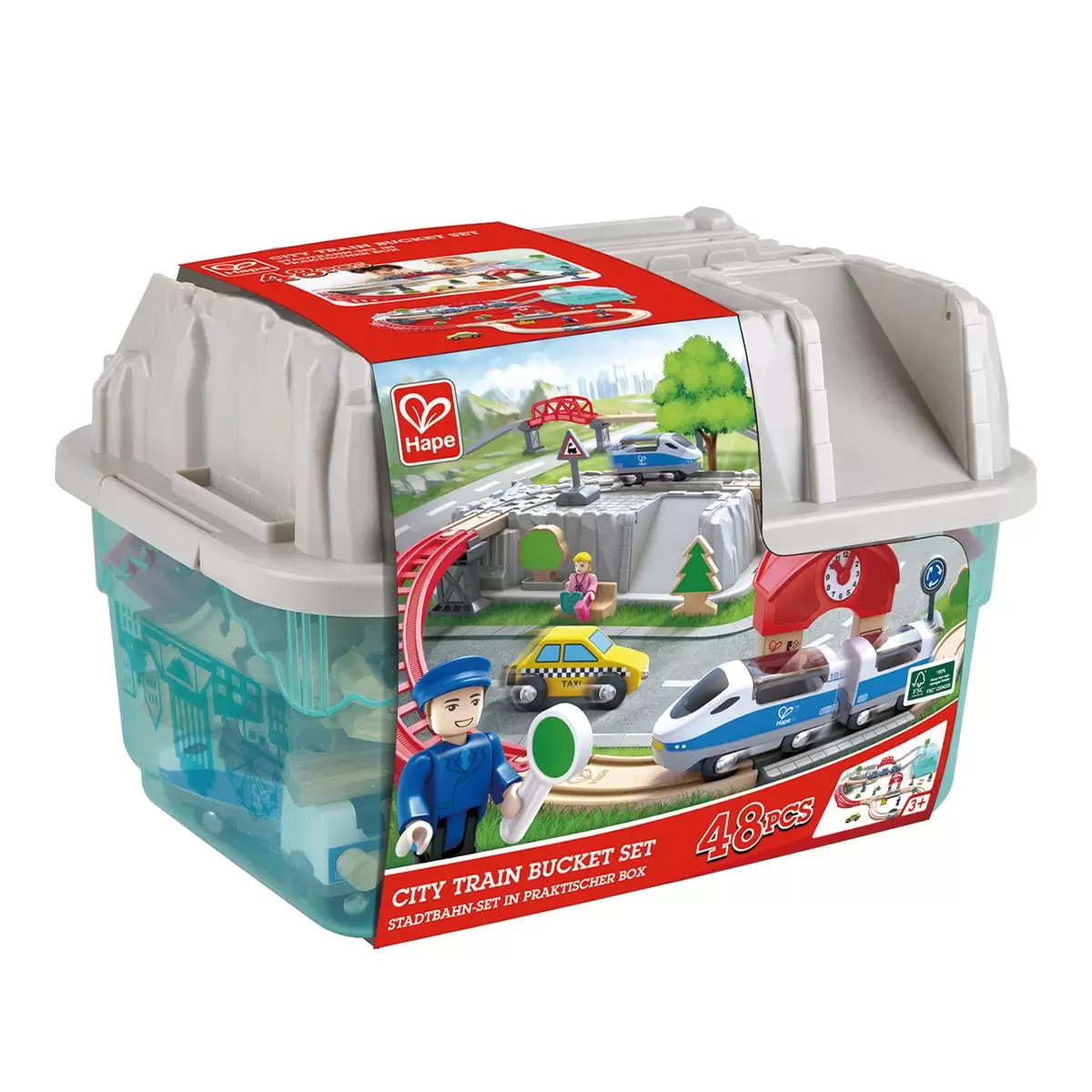 Hape 城市街景軌道火車 48件組