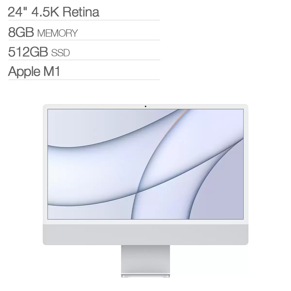 Apple iMac 24吋 M1晶片 8 核心 CPU 8 核心 GPU 8GB 512GB