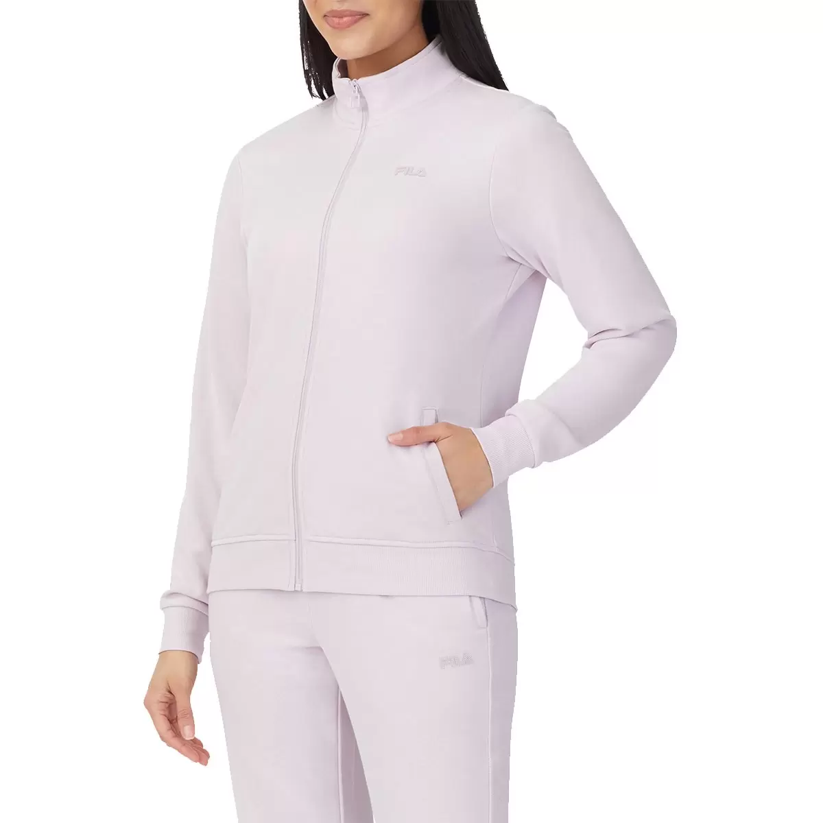 Fila 女拉鍊立領外套 淺紫 XS