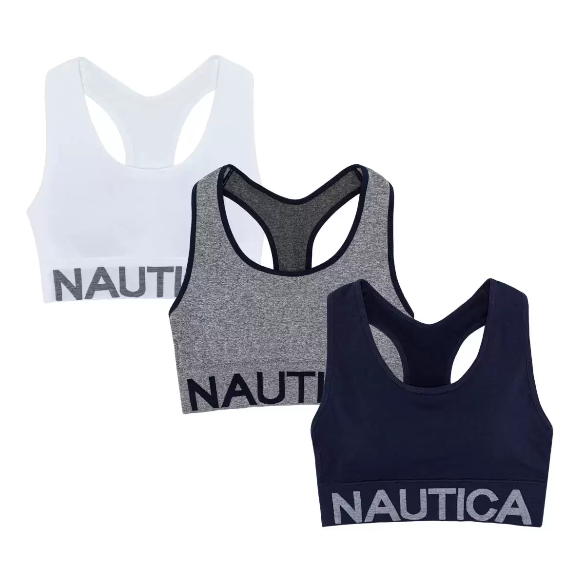 Nautica 女舒適無鋼圈內衣3入組 藍
