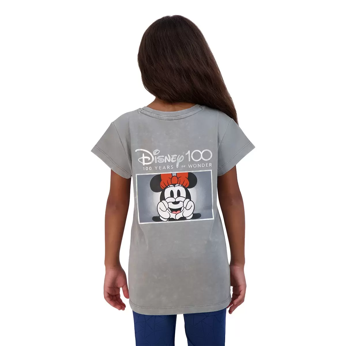 Disney 一百週年紀念兒童短袖上衣 灰 Minnie