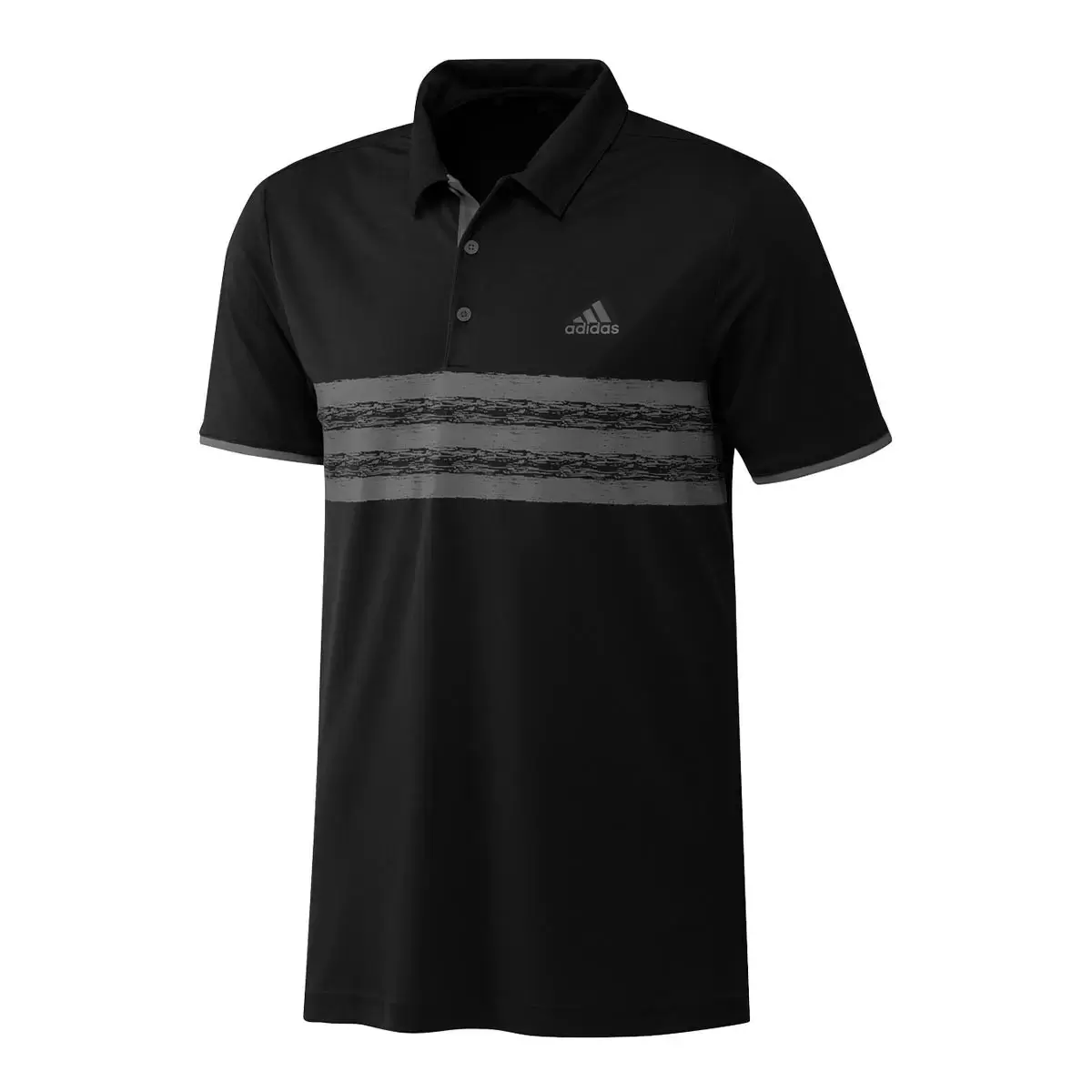 Adidas Golf 男短袖橫條Polo衫 黑