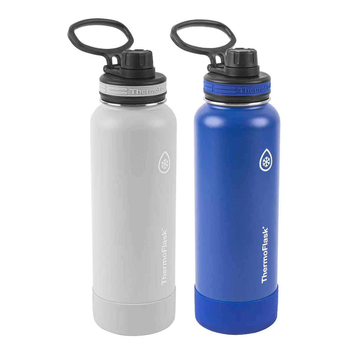 ThermoFlask 不鏽鋼保冷瓶 1.2公升 X 2件組 淺灰 + 海軍藍