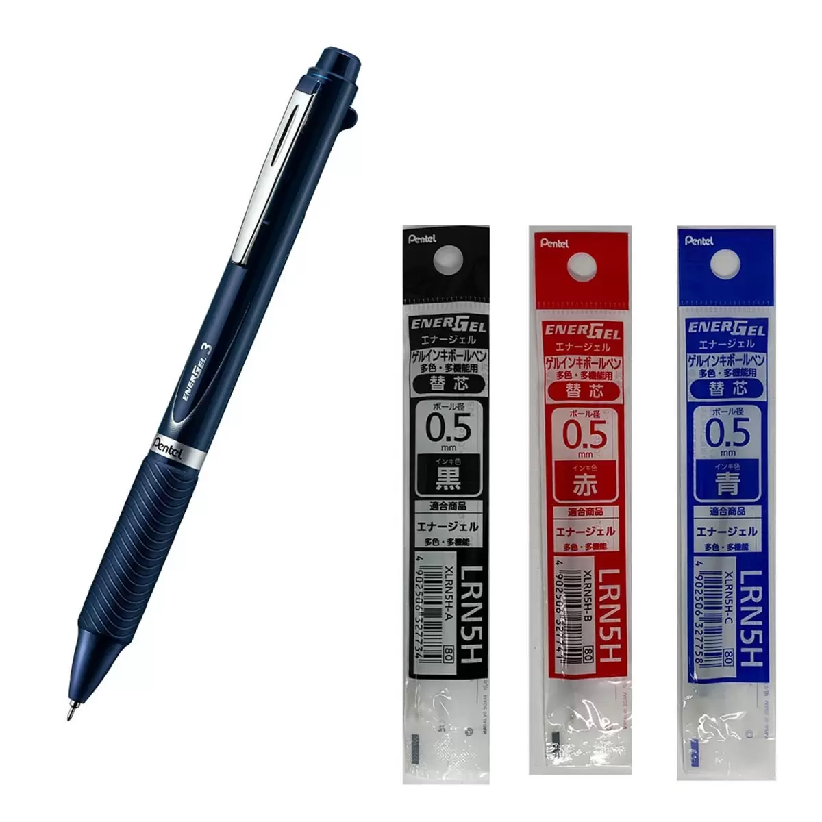 Pentel 極速三色筆 + 10芯 藍桿
