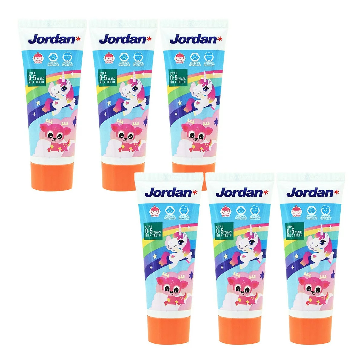Jordan 0-5歲兒童牙膏 含氟500ppm 荔枝口味 75公克 X 8入 - 2