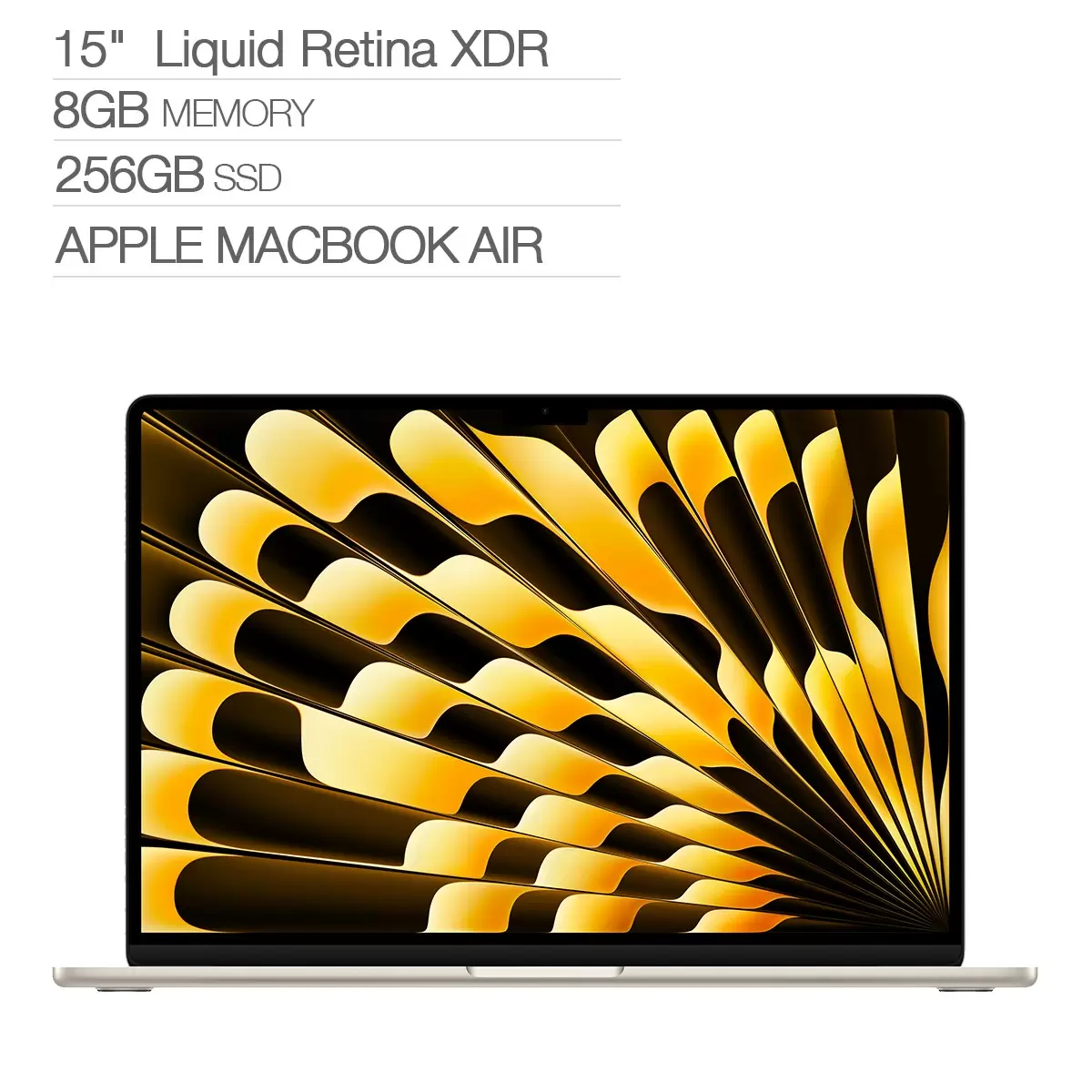 Apple MacBook Air 15吋 配備 M2晶片 8核心 CPU 10核心 GPU 8GB 256GB SSD 星光色