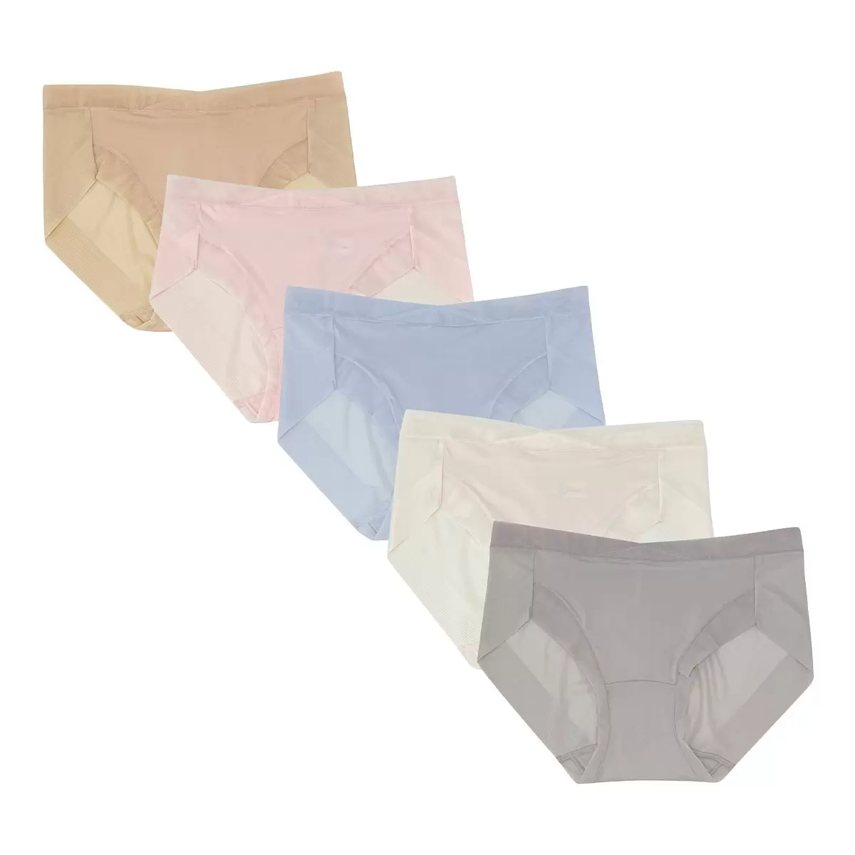 Body Blue 女內褲五入組 膚色系+藍色組合 L
