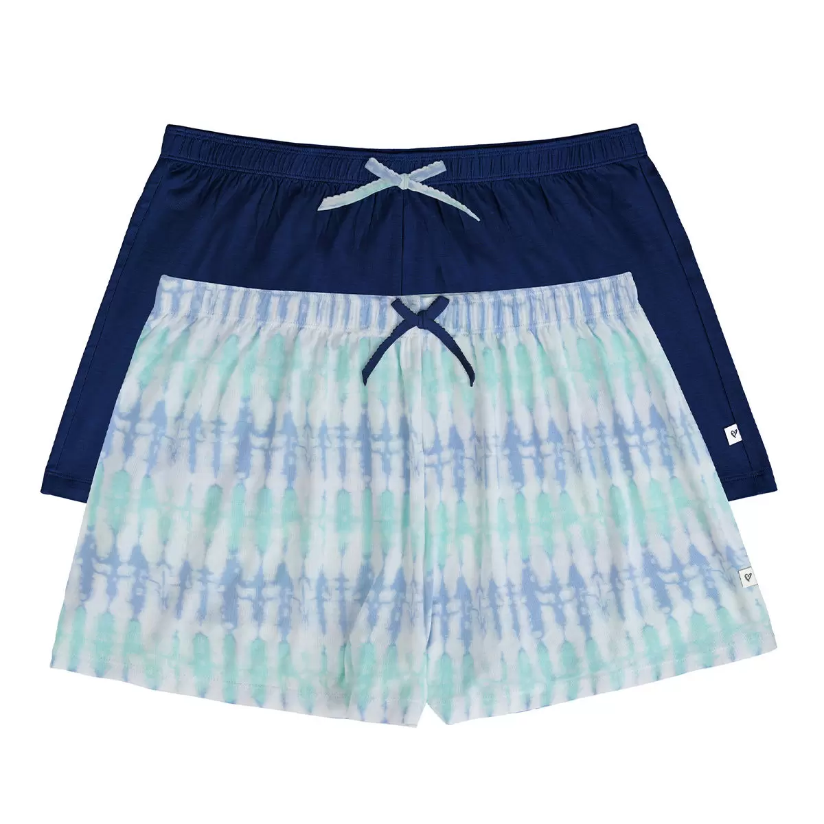 Jane & Bleecker 女居家短褲兩件組 藍色 & 渣染 XL