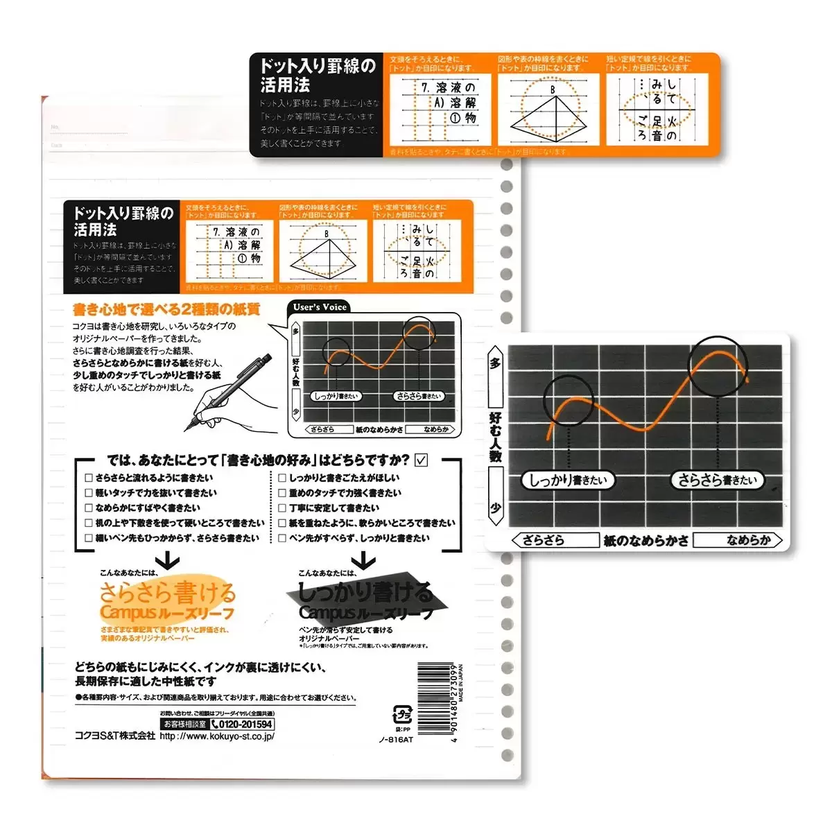 KOKUYO Campus A4 30孔點線活頁紙 7公釐 50張 X 5組