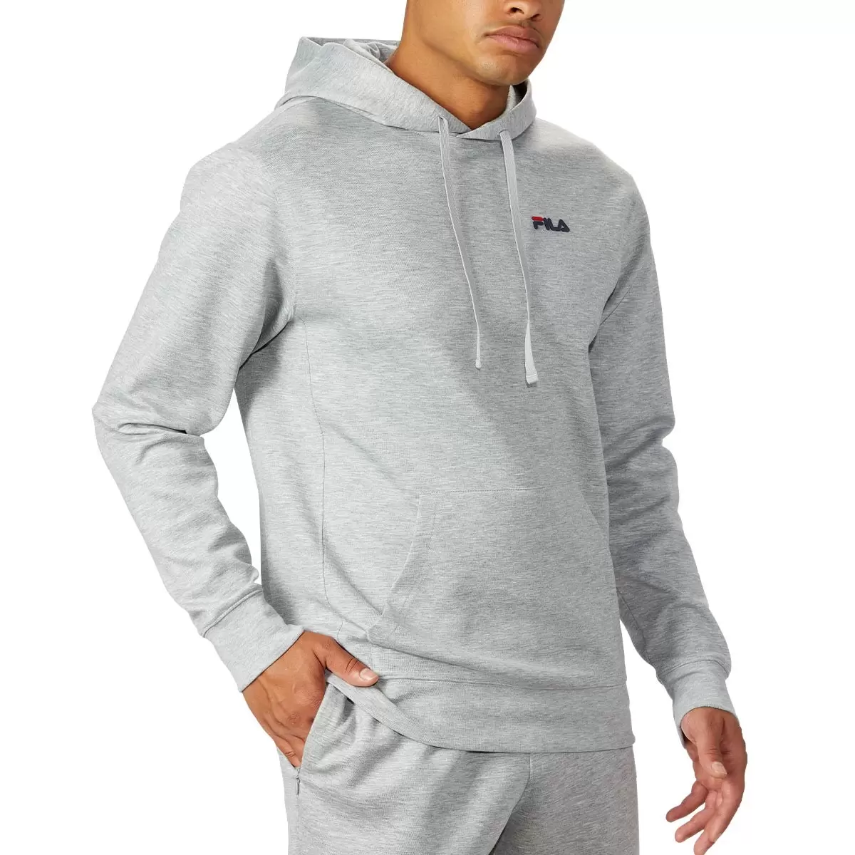 Fila 男長袖連帽上衣 淺灰 M